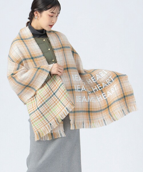 BEAMS HEART（ビームスハート）の「リバーシブル ロゴ ストール（ストール/ショール・レディース・ベージュ/ブラック・ONE SIZE）」の20枚目の写真