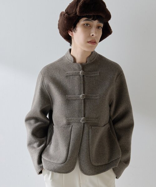 Whim Gazette（ウィムガゼット）の「【Christian AKS】Wool China Jacket（その他アウター・レディース・モカ/ブラック・MEDIUM）」の11枚目の写真