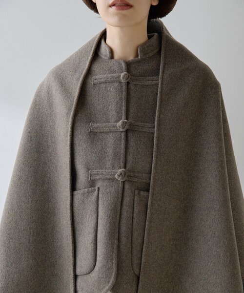 Whim Gazette（ウィムガゼット）の「【Christian AKS】Wool China Jacket（その他アウター・レディース・モカ/ブラック・MEDIUM）」の3枚目の写真