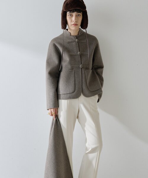 Whim Gazette（ウィムガゼット）の「【Christian AKS】Wool China Jacket（その他アウター・レディース・モカ/ブラック・MEDIUM）」の5枚目の写真