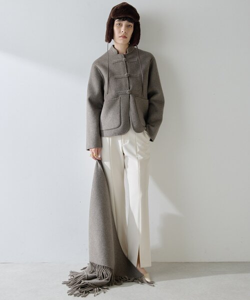 Whim Gazette（ウィムガゼット）の「【Christian AKS】Wool China Jacket（その他アウター・レディース・モカ/ブラック・MEDIUM）」の6枚目の写真