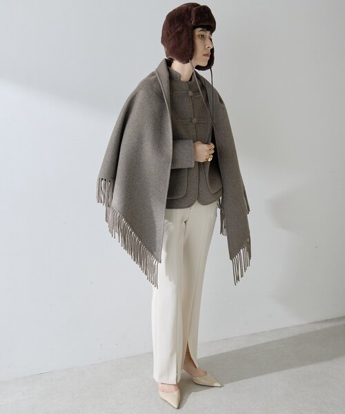 Whim Gazette（ウィムガゼット）の「【Christian AKS】Wool China Jacket（その他アウター・レディース・モカ/ブラック・MEDIUM）」の8枚目の写真