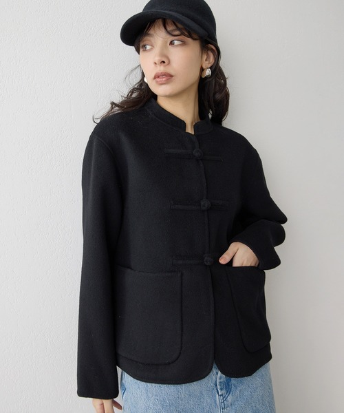 Whim Gazette（ウィムガゼット）の「【Christian AKS】Wool China Jacket（その他アウター・レディース・モカ/ブラック・MEDIUM）」の2枚目の写真