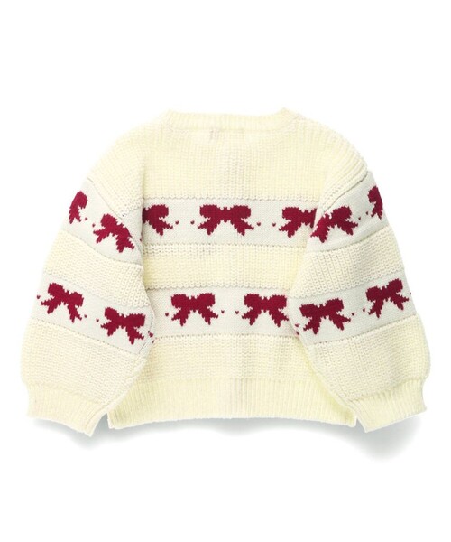 BRANSHES（ブランシェス）の「【ベビー】リボン柄ニットカーディガン（カーディガン/ボレロ・キッズ・アイボリー・FREE）」の7枚目の写真