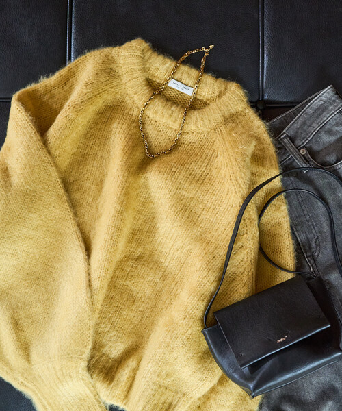 FREAK'S STORE（フリークスストア）の「限定展開　カラー シャギー ニット ショート プルオーバー（ニット/セーター・レディース・イエロー/グリーン/ピンク/ブラック/ブルー/グレー/ナチュラル・ﾌﾘ-）」の6枚目の写真