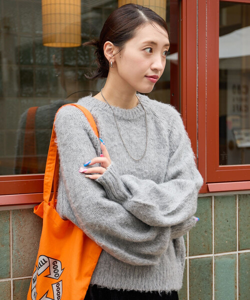 FREAK'S STORE（フリークスストア）の「限定展開　カラー シャギー ニット ショート プルオーバー（ニット/セーター・レディース・イエロー/グリーン/ピンク/ブラック/ブルー/グレー/ナチュラル・ﾌﾘ-）」の10枚目の写真