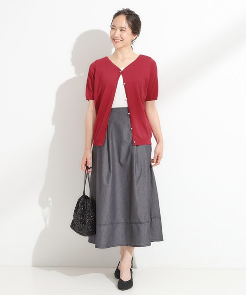 DRESKIP（ドレスキップ）の「【洗える/S-LL/前後2WAY】きれい見え 刺繍ニットカーディガン（カーディガン/ボレロ・レディース・ダークブラウン/ワインレッド/ブラック/ブルー系その他・04/03/02/01）」の22枚目の写真