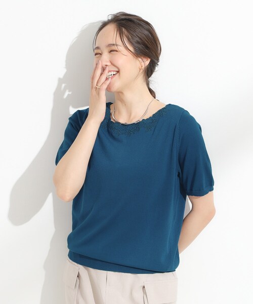 DRESKIP（ドレスキップ）の「【洗える/S-LL/前後2WAY】きれい見え 刺繍ニットカーディガン（カーディガン/ボレロ・レディース・ダークブラウン/ワインレッド/ブラック/ブルー系その他・04/03/02/01）」の17枚目の写真