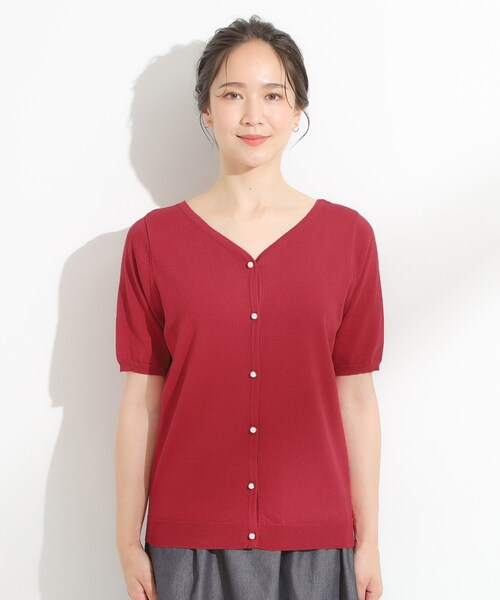 DRESKIP（ドレスキップ）の「【洗える/S-LL/前後2WAY】きれい見え 刺繍ニットカーディガン（カーディガン/ボレロ・レディース・ダークブラウン/ワインレッド/ブラック/ブルー系その他・04/03/02/01）」の12枚目の写真