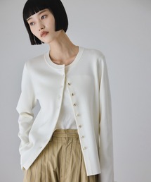 アダムエロペ　カーディガン　ホワイト　白 ADAM ET ROPE'｜JACQUARDカーディガン | Rakuten Fashion(楽天