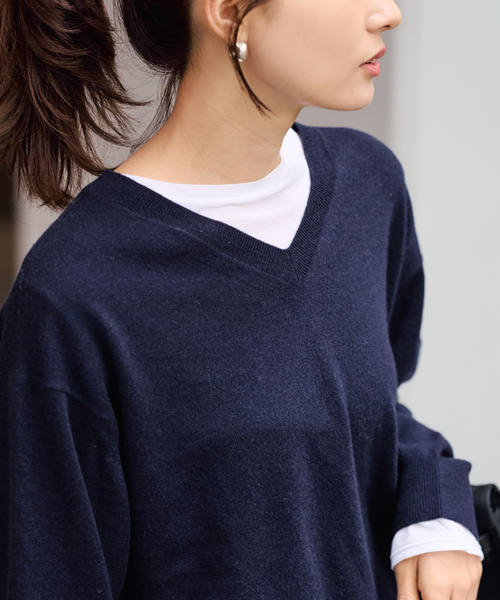 カシミヤブレンドウールVネックニット（ニット/セーター）｜FRAMeWORK