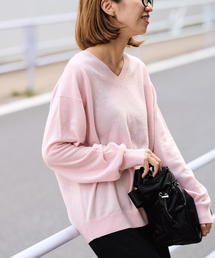 スピックアンドスパン　カシミヤエンブロイダリーニット　HOPE刺繍　レッド Spick & Span｜スピック アンド スパンのトップス（レッド/赤色