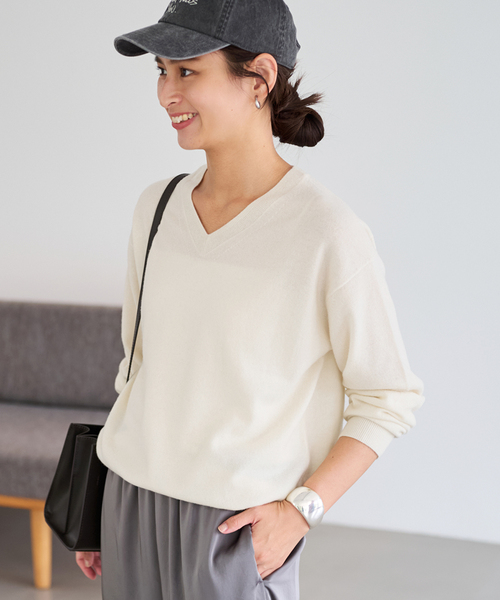 未使用 FRAMeWORK 23AW ニット プルオーバー カシミヤブレンド FRAMeWORK｜≪WEB限定 / 追加≫カシミヤ混ニットプルオーバー