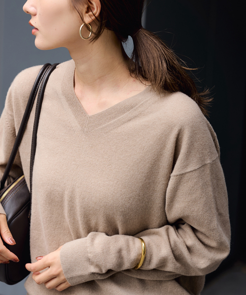 カシミヤブレンドウールVネックニット（ニット/セーター）｜FRAMeWORK