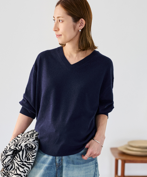 カシミヤブレンドウールVネックニット（ニット/セーター）｜FRAMeWORK