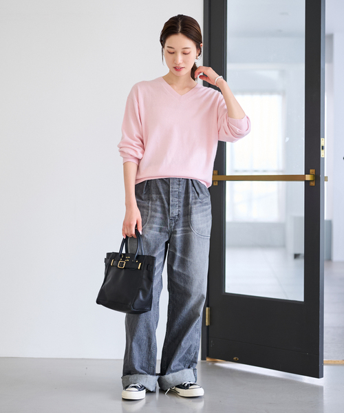 セール】カシミヤブレンドウールVネックニット（ニット/セーター