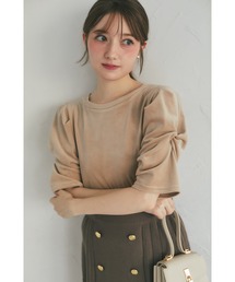 【ZOZO限定】ツイストタックベロアトップス