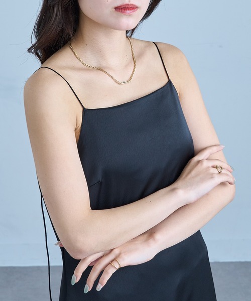 SETUP7(セットアップセブン)の「【SETUP7】ネックレス Awesome ニッケルフリー メタル ライン プレート キヘイチェーン ショートネックレス(ネックレス・レディース・ブラック/ゴールド/シルバー・FREE)」の7枚目の写真