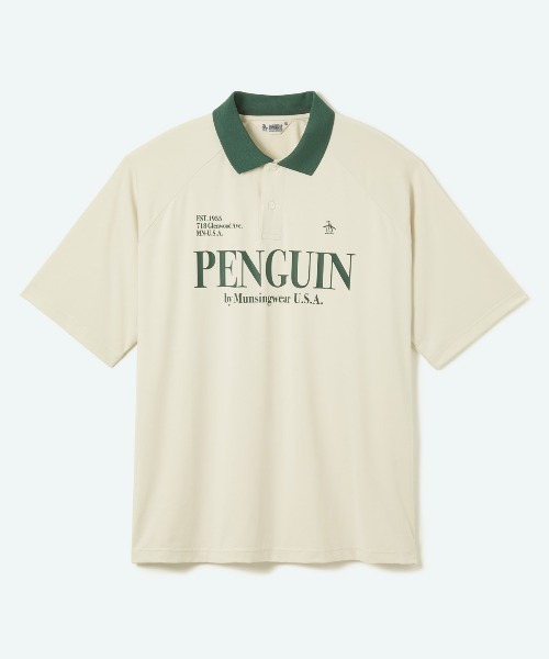 penguin BY MUNSINGWEAR（ペンギン バイ マンシングウェア）の「STRETCH GAME HALF SHIRT　半袖ストレッチポロシャツ　ゴルフウェア（ポロシャツ・メンズ・ブラック/ホワイト/グリーン・L/XL/M）」の2枚目の写真