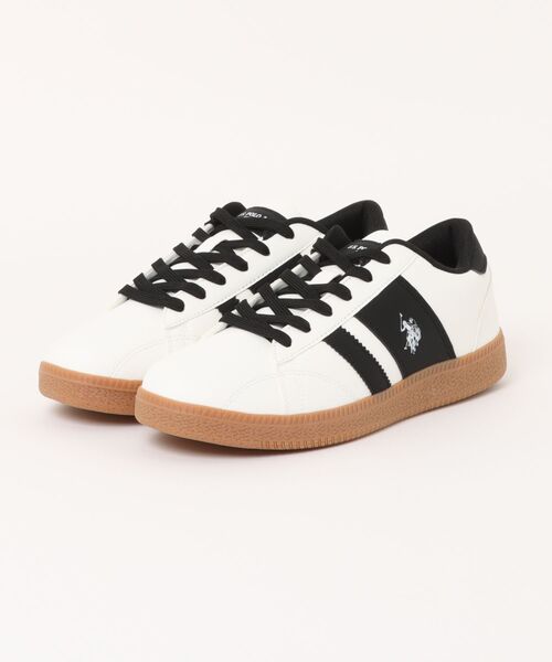 U.S. POLO ASSN.(ユーエスポロアッスン)の「【U.S.POLO ASSN./ユーエスポロアッスン】【最旬フットボールデザイン】ローカットスニーカー 上質PUレザー ガムソール(スニーカー・メンズ・ブラック/ホワイト/ベージュ・25.5cm/26cm/26.5cm/27cm/25cm)」の18枚目の写真