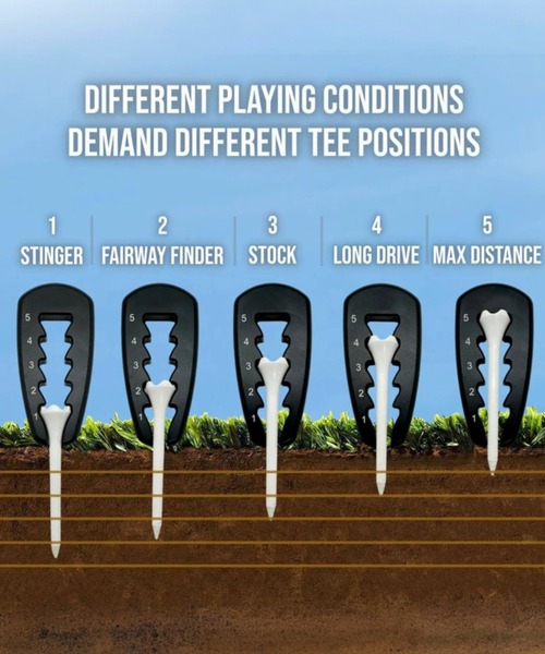 COMON＋（コモンプラス）の「いつも同じ高さを正確に生む アライメントTee（ゴルフグッズ・メンズ・ブラック・FREE）」の5枚目の写真