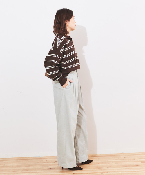 journal standard L'essage（ジャーナルスタンダードレサージュ）の「《追加2》ストレッチコーデュロイ 2タックパンツ（その他パンツ・レディース・ブラック/ブラウン系その他/ブルー系その他/ベージュ・38/36/40）」の7枚目の写真