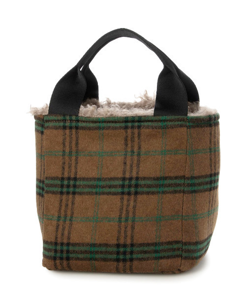 cache cache(カシュ カシュ)の「カシュカシュ cache cache / フェイクファー×チェック柄リバーシブルトート(トートバッグ・レディース・ベージュ系その他/アイボリー/グレー・FREE)」の22枚目の写真