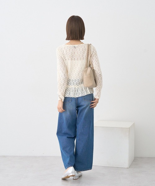 earth music&ecology（アースミュージックアンドエコロジー）の「ワイドフリンジデニムパンツ（デニムパンツ・レディース・ライトインディゴブルー/インディゴブルー・S/M）」の16枚目の写真