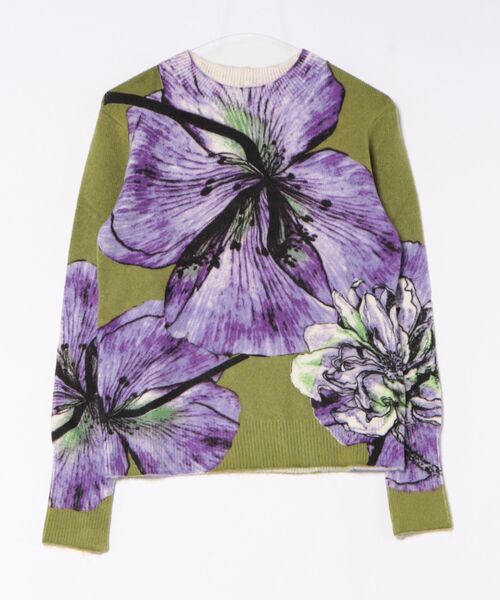 Desigual（デシグアル）の「クリスチャン・ラクロワ オーキッドプリント クルーネックセーター（ニット/セーター・レディース・レッド・S/M/L/XL/XS）」の4枚目の写真