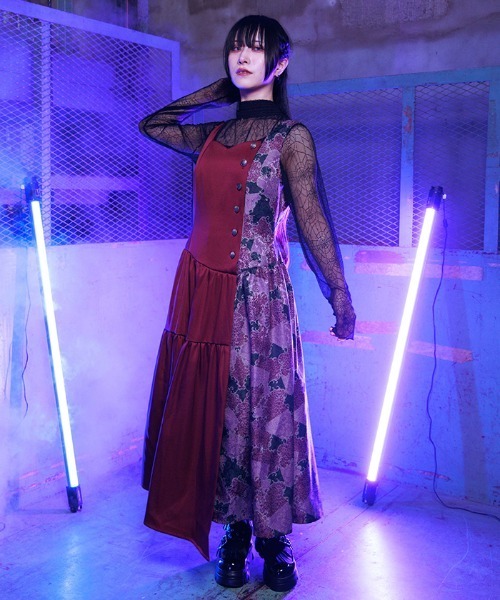 NIBBLE POISON(ニブルポイズン)の「レオパードツギハギワンピース(ワンピース・レディース・ブラック/ワイン/ネイビー・MEDIUM)」の2枚目の写真
