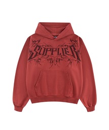 ジップフーディ｜Vintage Wash Tribal Rhinestone Logo Hoodie｜SUPPLIER