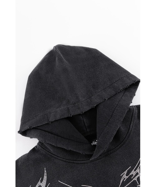 SUPPLIER(サプライヤー)の「ジップフーディ|Vintage Wash Tribal Rhinestone Logo Hoodie|SUPPLIER(パーカー・メンズ・ブラック/レッド・SMALL/MEDIUM/LARGE/X-LARGE)」の5枚目の写真