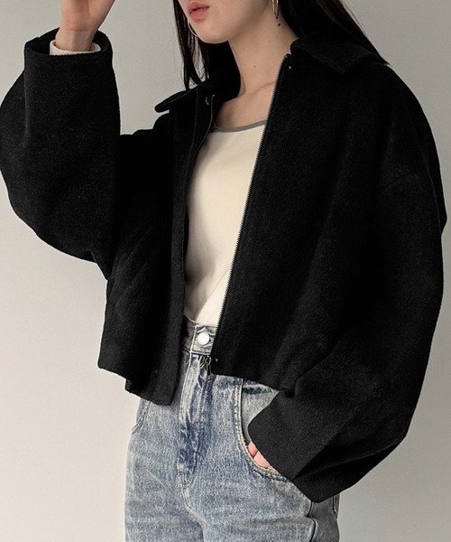 JUNOAH(ジュノア)の「ステンカラーショートコート(ステンカラーコート・レディース・ダークグレー/ブラック/アイボリー・SMALL/MEDIUM/LARGE)」の19枚目の写真