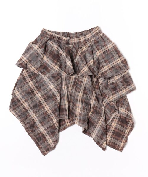 GORGE（ゴージ）の「《イレヘムフレア×ダメージ風チェック》レディース ミニスカート 個性派 春夏秋冬（スカート・レディース・グレー/ブラウン・F）」の10枚目の写真