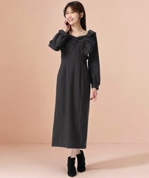 ショルダーフリルIラインワンピース
