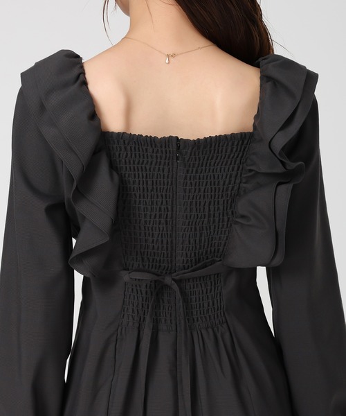 セール】2025秋冬新作 ショルダーフリルIラインワンピース（ジャンパー