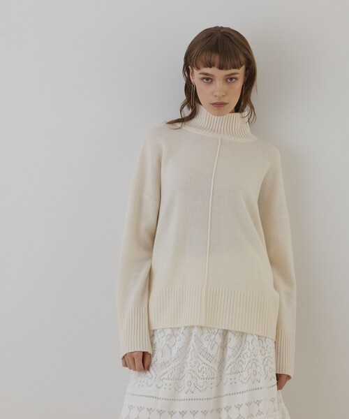 Diagram（ダイアグラム）の「ウールオーバーニットトップ（ニット/セーター・レディース・ピンク/キナリ/グレー・36）」の2枚目の写真