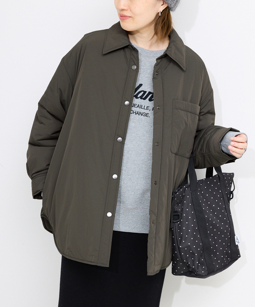 SLOBE IENA(スローブイエナ)の「《吸湿発熱》TOPTHERMOシャツブルゾン(その他アウター・レディース・ブラウン/カーキ・FREE)」の19枚目の写真