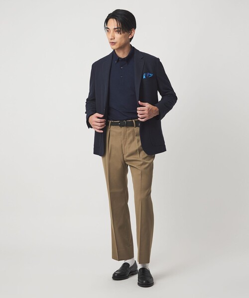 green label relaxing(グリーンレーベルリラクシング)の「M/DY ボタンダウン 長袖 ポロシャツ(ポロシャツ・メンズ・ネイビー/ダークグレー・L/XL/S/M)」の7枚目の写真