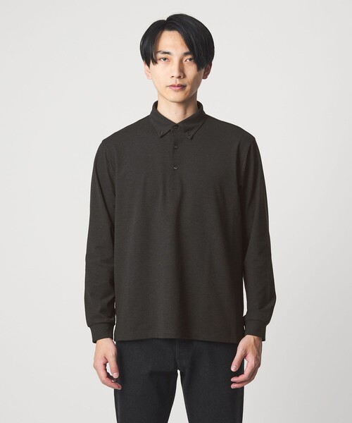green label relaxing(グリーンレーベルリラクシング)の「M/DY ボタンダウン 長袖 ポロシャツ(ポロシャツ・メンズ・ネイビー/ダークグレー・L/XL/S/M)」の8枚目の写真
