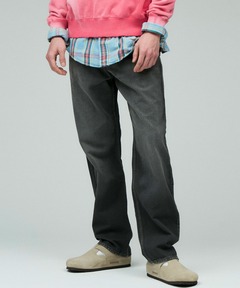 ガーメントダイカラーデニムストレートパンツ