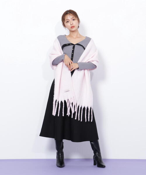 最終値下げ　新品　未開封　ジルスチュアート　アクリルストール　ピンク　今期　完売 ◇ループヤーンフラッフィーストール ギフト/プレゼント（ストール