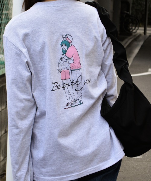 DOUBLE STEAL(ダブルスティール)の「カップルイラストロンT(Be with you)(Tシャツ/カットソー・メンズ・ホワイト/ブラック/アッシュグレー・LARGE/MEDIUM)」の3枚目の写真