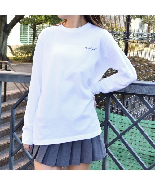 DOUBLE STEAL(ダブルスティール)の「カップルイラストロンT(Be with you)(Tシャツ/カットソー・メンズ・ホワイト/ブラック/アッシュグレー・LARGE/MEDIUM)」の7枚目の写真