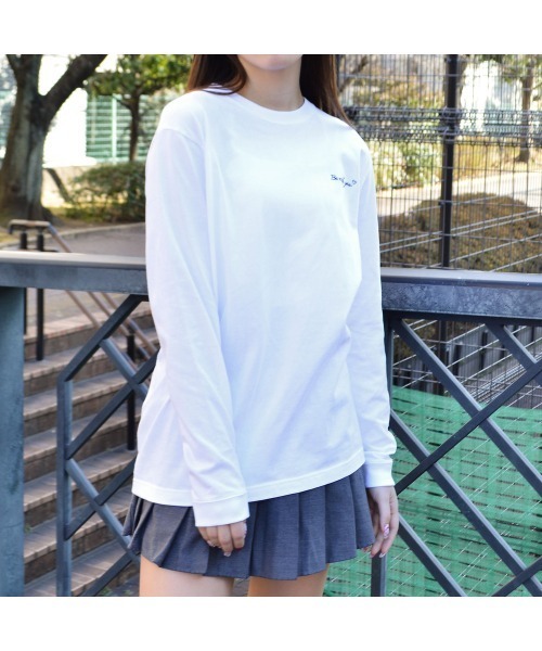DOUBLE STEAL(ダブルスティール)の「カップルイラストロンT(Be with you)(Tシャツ/カットソー・メンズ・ホワイト/ブラック/アッシュグレー・LARGE/MEDIUM)」の8枚目の写真