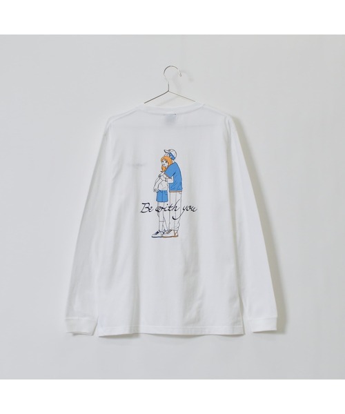 DOUBLE STEAL(ダブルスティール)の「カップルイラストロンT(Be with you)(Tシャツ/カットソー・メンズ・ホワイト/ブラック/アッシュグレー・LARGE/MEDIUM)」の10枚目の写真