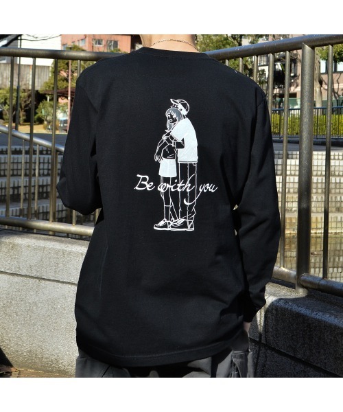 DOUBLE STEAL(ダブルスティール)の「カップルイラストロンT(Be with you)(Tシャツ/カットソー・メンズ・ホワイト/ブラック/アッシュグレー・LARGE/MEDIUM)」の13枚目の写真