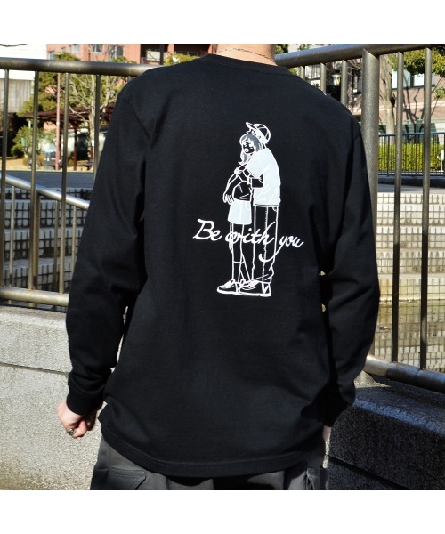 DOUBLE STEAL(ダブルスティール)の「カップルイラストロンT(Be with you)(Tシャツ/カットソー・メンズ・ホワイト/ブラック/アッシュグレー・LARGE/MEDIUM)」の14枚目の写真