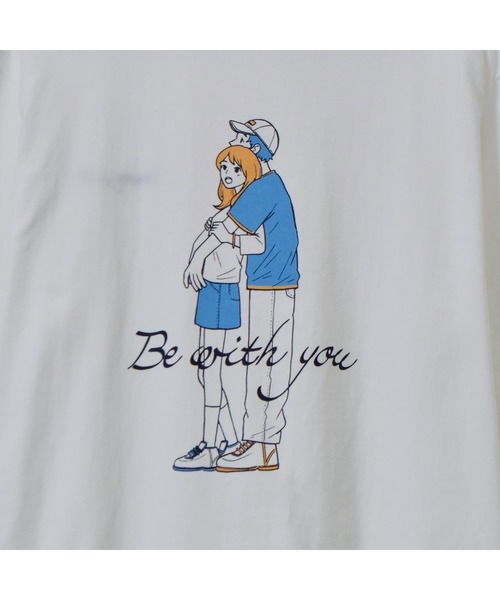 DOUBLE STEAL(ダブルスティール)の「カップルイラストロンT(Be with you)(Tシャツ/カットソー・メンズ・ホワイト/ブラック/アッシュグレー・LARGE/MEDIUM)」の12枚目の写真