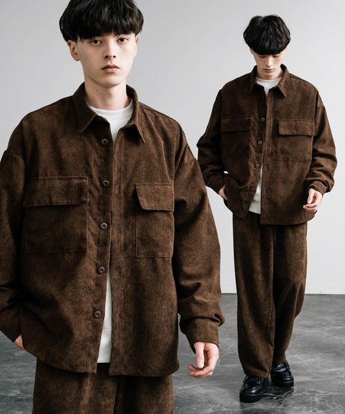 セール】【セットアップ】オーバーサイズコーデュロイ CPOシャツ